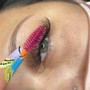 Color lash extensions and glitter