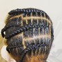 Cornrows with natural hair