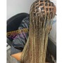 Pre-looped crochet over cornrows