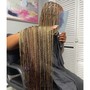 Mid back synthetic boho Lemonade Cornrows with natural hair color provided