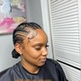 Pre-looped crochet over cornrows