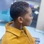 Women's haircut with designs