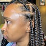 Half and half braids  medium size ( scalp braids with individual braids)