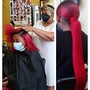 Silk Press with Bonded ponytail Extension