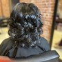 Pincurls on short hair