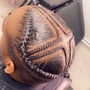 ManBun Cornrows (tapered back/side)