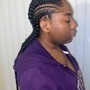 small ponytail feed in braids