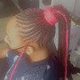 Small braids in a ponytail