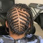 Feed in cornrows (hair included)