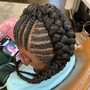 Feeding cornrows 2 braids