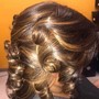 Braided updo with hair added