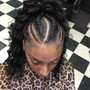 Braided Mohawk w/Curly Weave