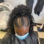 Braided Mohawk w/Curly Weave