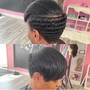 Basic Genie Ponytail  With Chinese Bangs/Feather