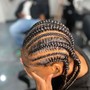 Feed-in braids (straight to the back)