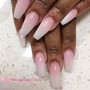 Pink and white ombré full set