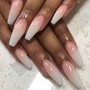 Pink and white ombré full set