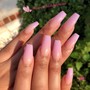 Pink and white ombré full set