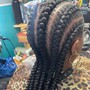 Men's/Boys Crown Cornrows "Man-Bun" Braids