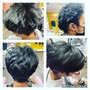 Single Process Color Short hair/ no style/ add on only