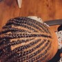 Half Cornrows/half single knotless