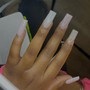 Short french tip full set + Bling