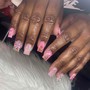 Long French Tip Full Set + Bling