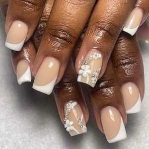 Acrylic Nails  Pink And White French 