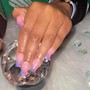 Long/Acrylic Nails-Dip/ Cuticle Clean Up