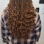 Curls on ends of box braids