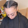 Two layer braids with knotless in the back