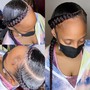 Two layer braids with knotless in the back