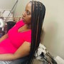 Feed in uptop with curly hair in back sew in