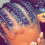 6-8 Medium Feed-In Braids Straight Back