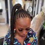 Feed-in cornrow ponytail Braids