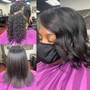 Silk Press/ texture type : curly or tight curls / hair length : past shoulder