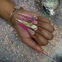 Long rhinestones nails