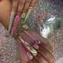 Long rhinestones nails