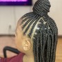 Medium 1 layer of Braids/Straight Braids to the back