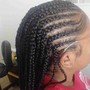 Fulani braids (half cornrows half box braids)