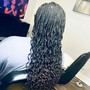 Box braids with curly  ends(medium size)