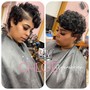 Shampoo and Style(relaxed short hair)