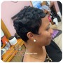 Shampoo and Style(relaxed short hair)