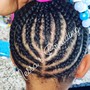 Cornrows with natural hair