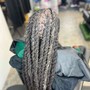 Knotless braids over locs