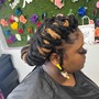 Natural hair plait down