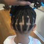 Top braided and individuals in the back Half and half