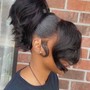 Sleek ponytail on relax hair