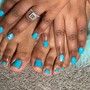 Matching full-set(short) nails and acrylic toes