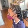 2 Layers box braids in back